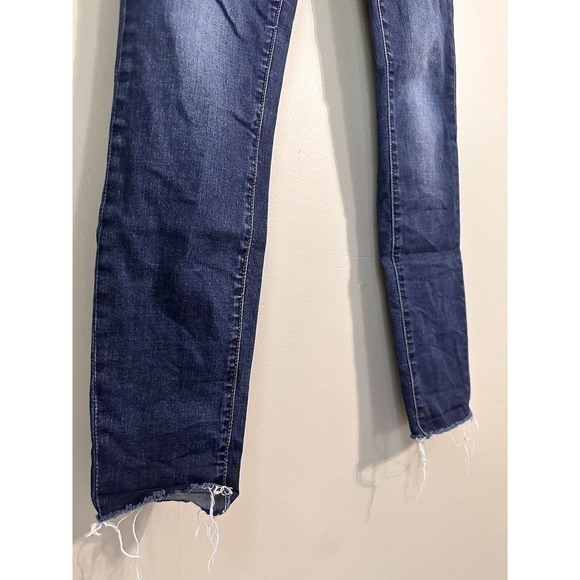 Articles Of Society Skinny Leg Jeans Women's 27 Blue Raw Hem Low Rise Dark Wash - Picture 5 of 12